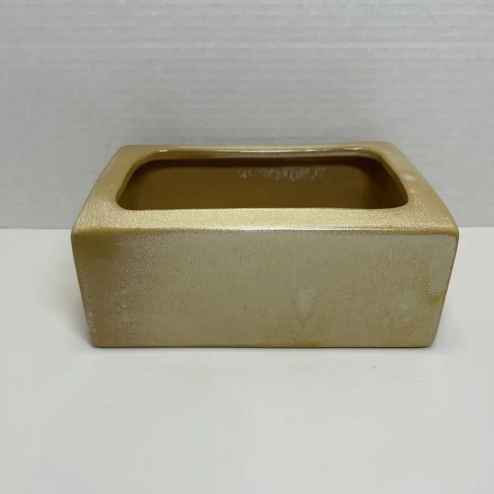 Vtg Frankoma Pottery Desert Gold Pillow Vase / Rectangle Planter Plainsman 62